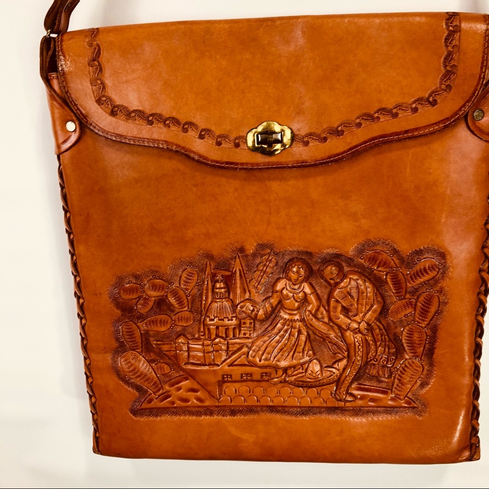 Vintage Hand Tooled Genuine Leather Western bag